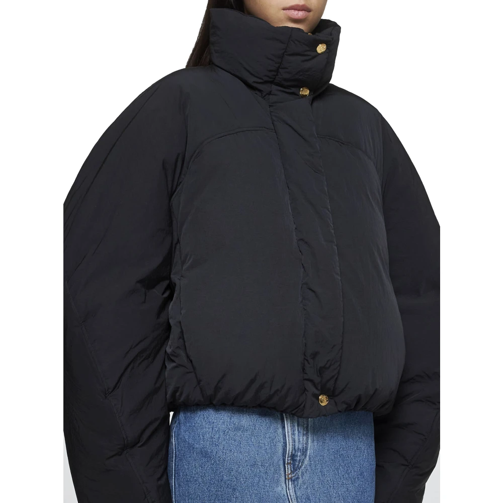 Jacquemus Korte Zwarte Gewatteerde Jas Black Dames
