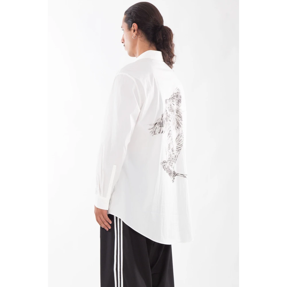 Y-3 Krijtwit Grafisch Relaxte Shirt White Heren
