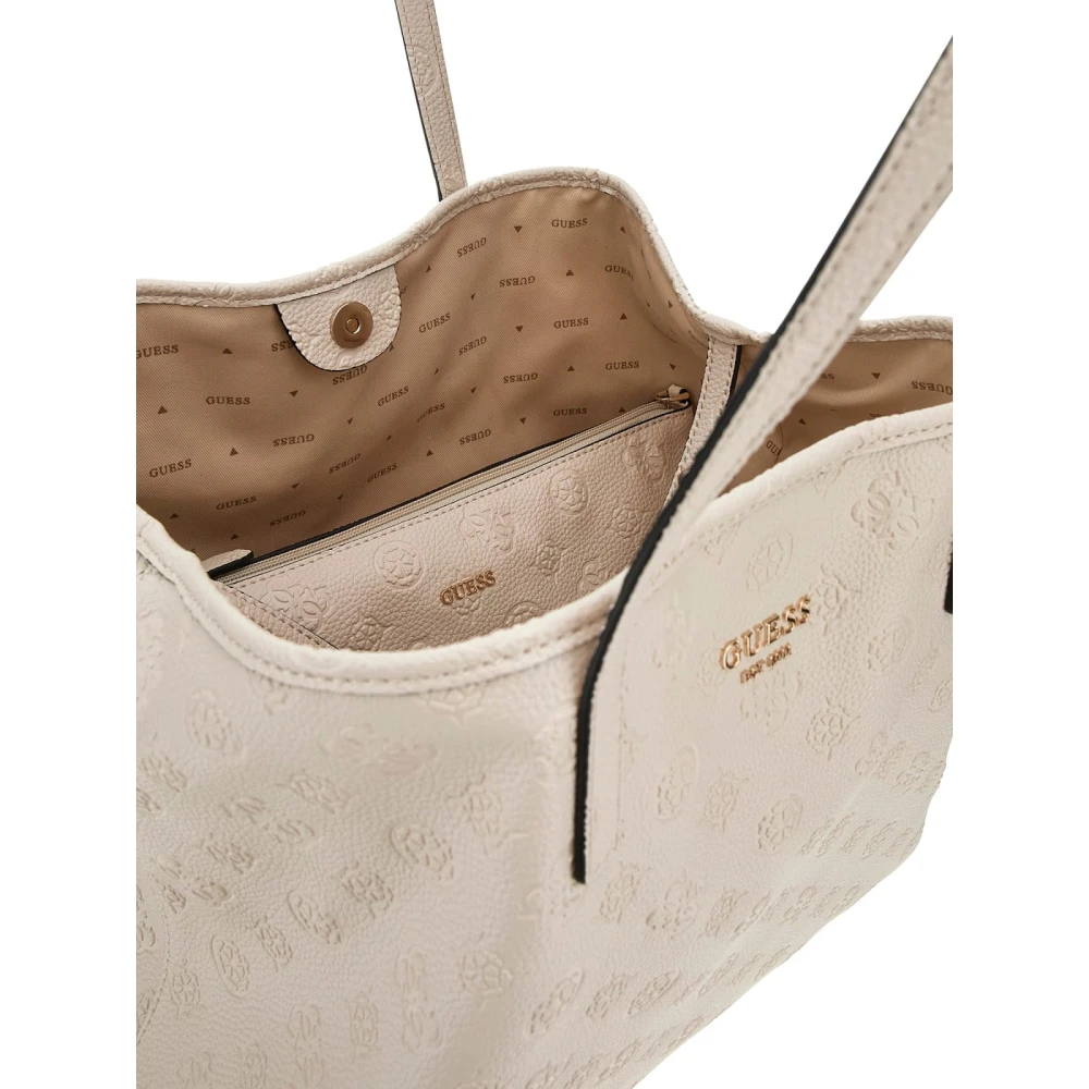 Guess Omkeerbare Shopper Handtas Cosmetica Tasje Beige Dames