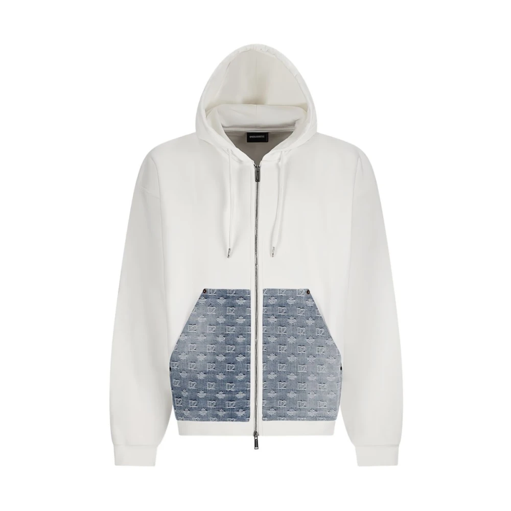 Dsquared2 White Zip-Throughs, Male, Xl, Jumpers