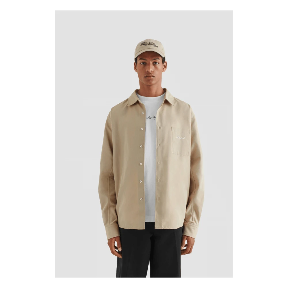 Axel Arigato Beige Flow Shirt Klassieke Kraag Beige Heren
