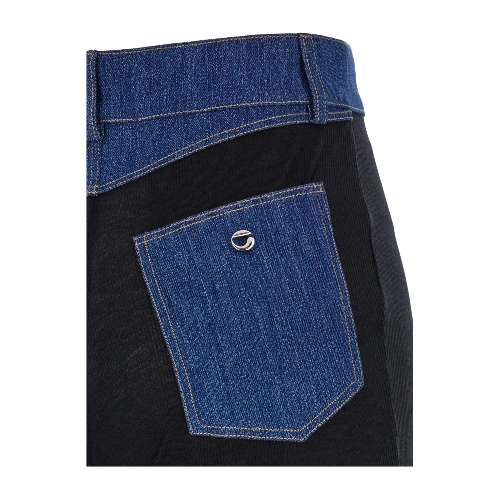 Coperni Zwarte Rib Denim Broek Black Dames