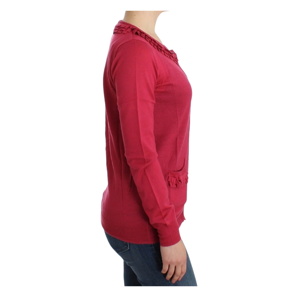John Galliano Gerimpelde wollen vest in roze Pink Dames