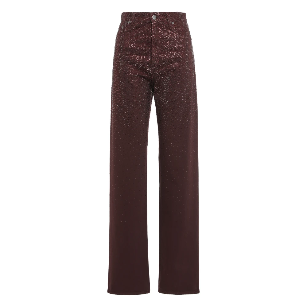 Golden Goose Women's Brown Straight Trousers, W27, Straight Jeans With Five Pockets