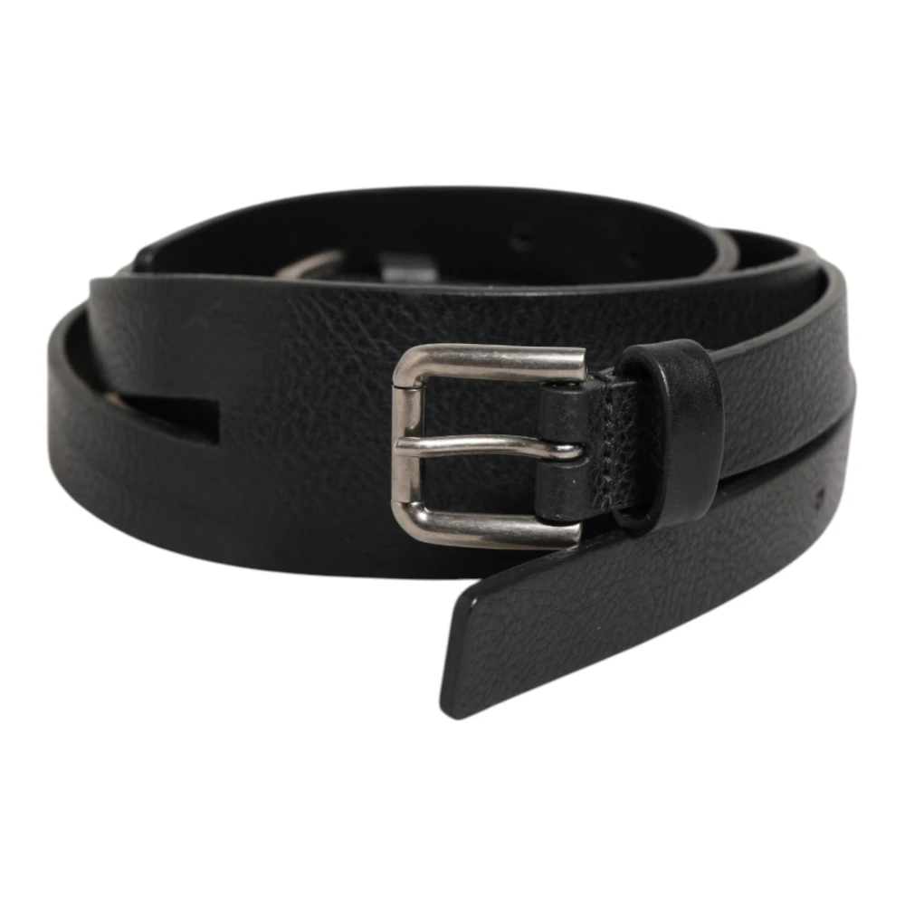Dolce & Gabbana Unisex Gold Double Strap Leather Buckle Belt