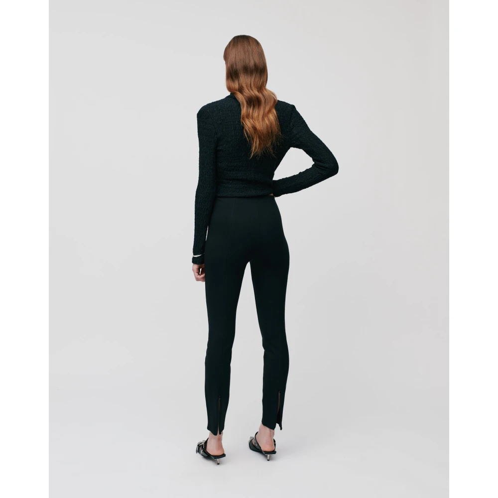 IVY OAK Zwarte Gebreide Leggings met Ritssluiting Black Dames