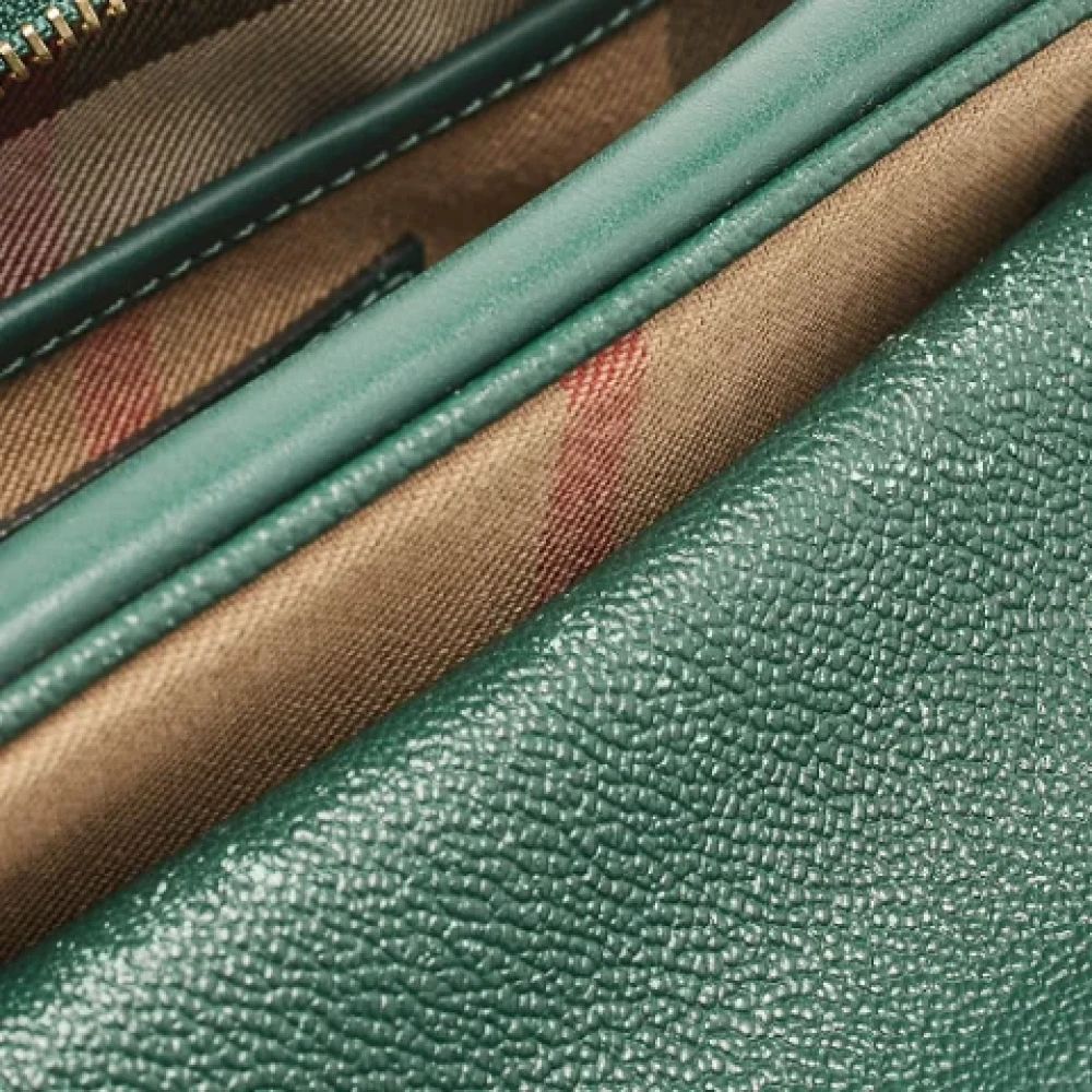 Burberry Vintage Pre-owned Leather shoulder-bags Green Dames