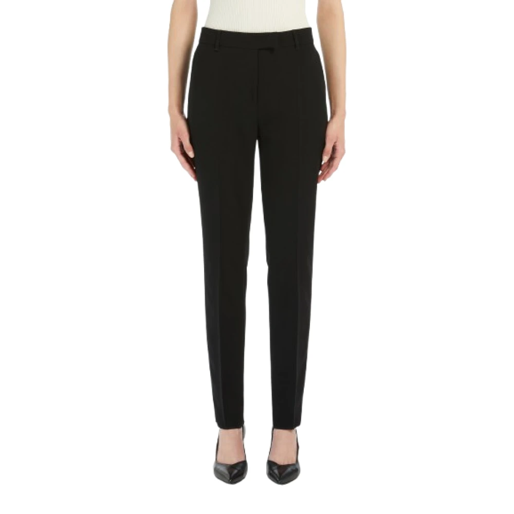 Max Mara Studio Zwarte Straight Leg Broek Black Dames