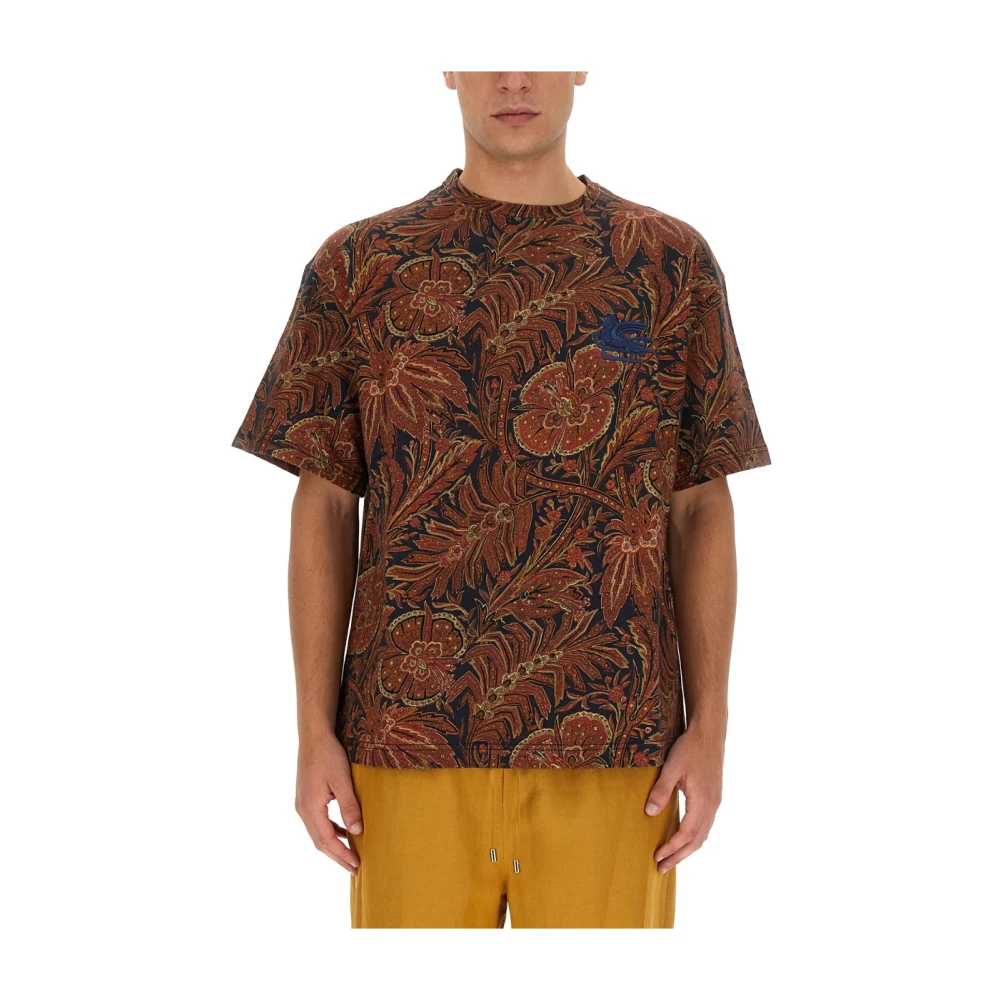 ETRO Bloemenprint T-shirt Stijlvol Comfortabel Katoen Multicolor Heren