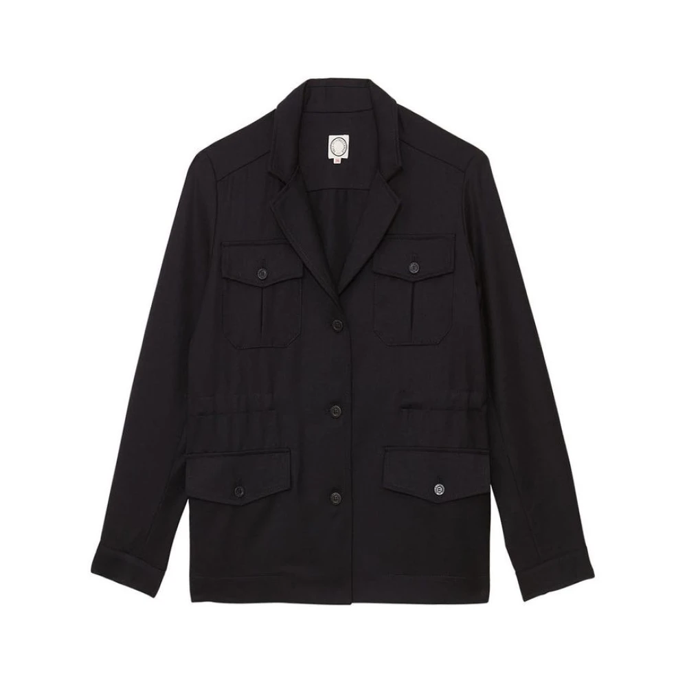 Ines De La Fressange Paris Midnight blue wool Flipper Saharienne Blue Dames