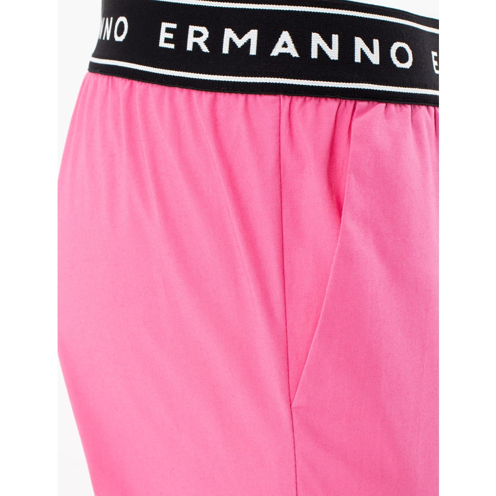 Ermanno Scervino Getailleerde Katoenen Broek Pink Dames