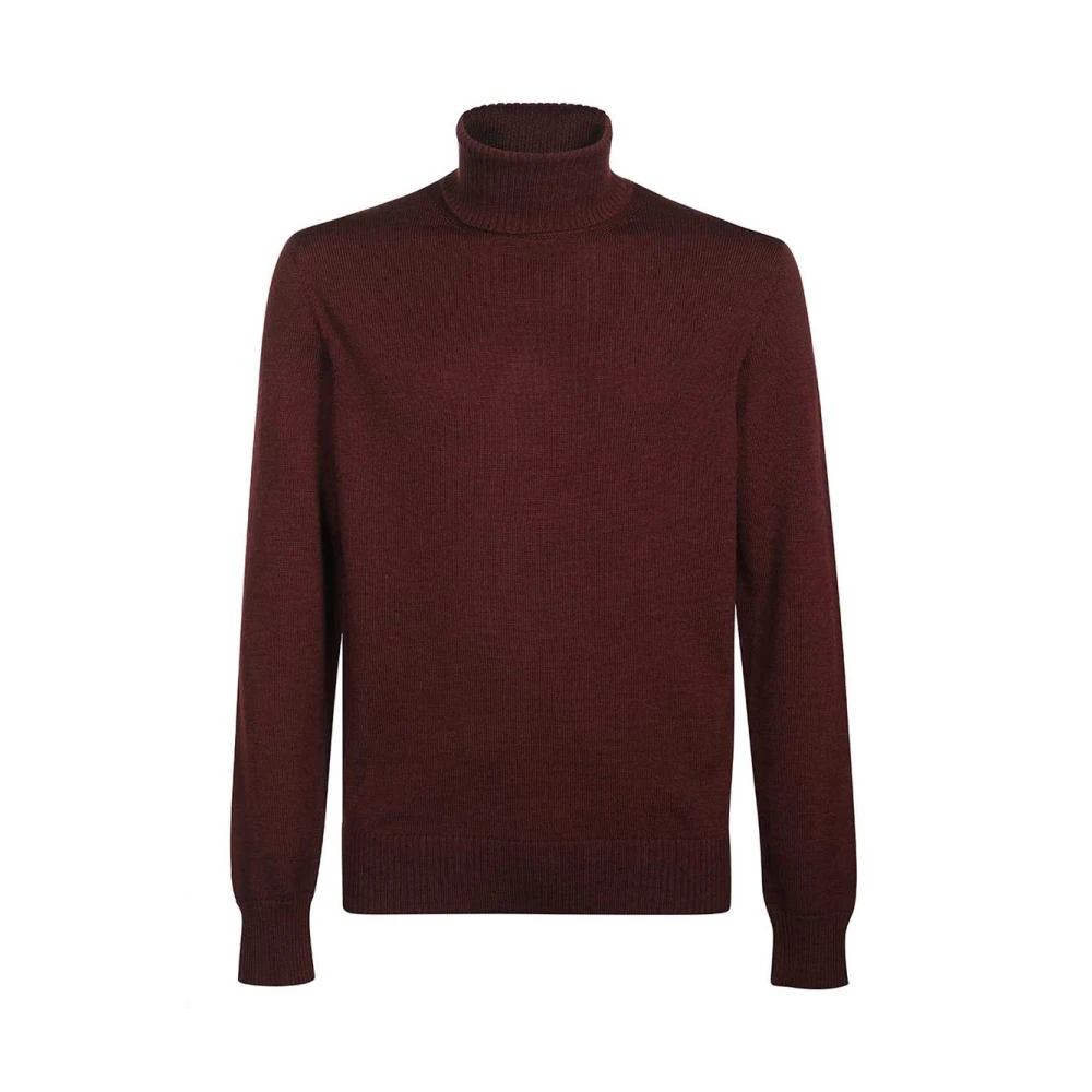 Emporio Armani Räfflad ull turtleneck tröja Red, Herr