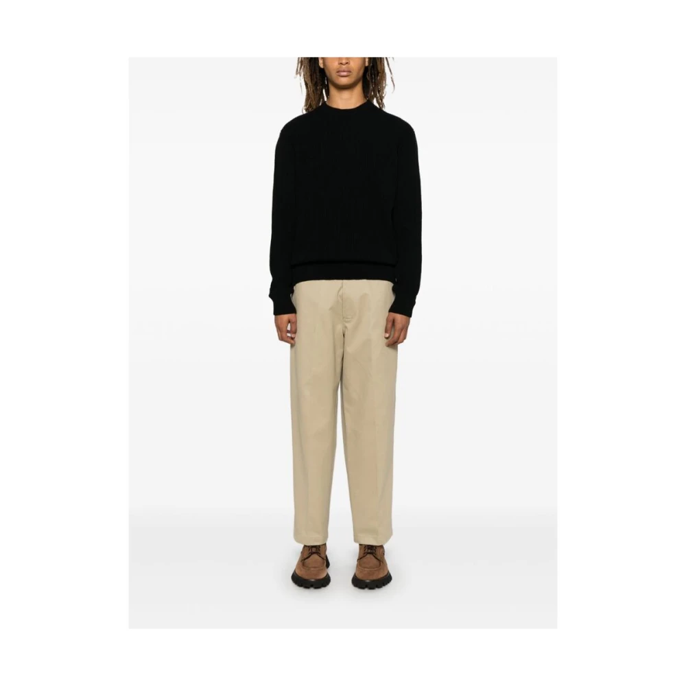 Cruna Beige Katoenen Gabardine Wijde Pijp Broek Beige Heren