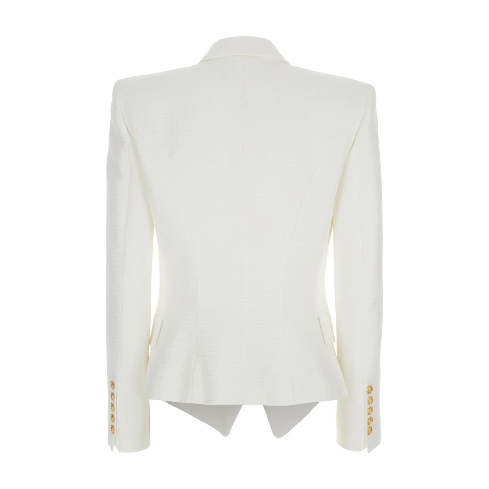 Balmain Double-breasted jas met peak lapels White Dames