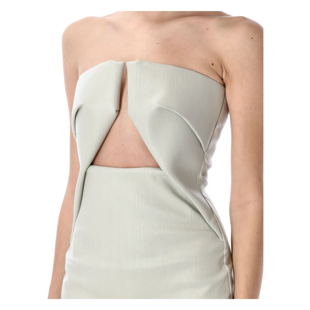 Rick Owens Geometrische Cutout Mini Jurk Beige Dames