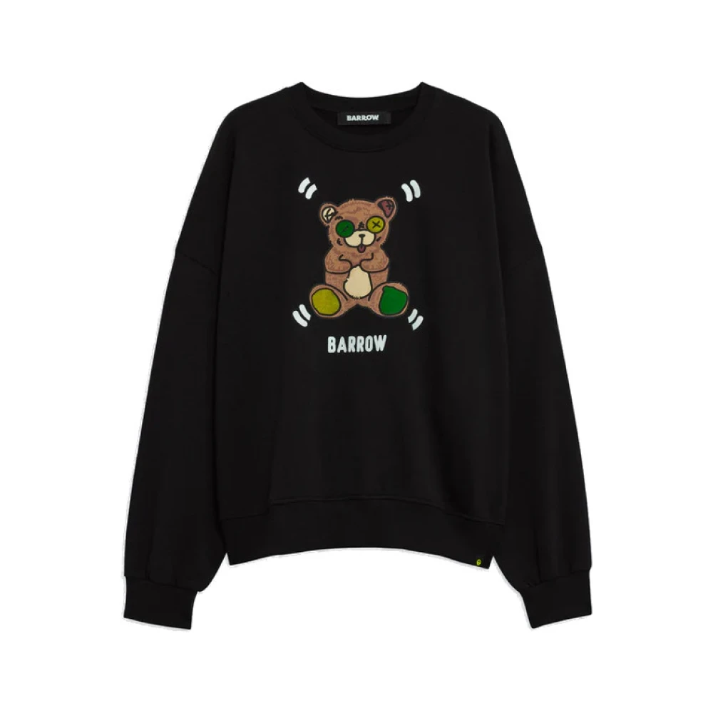 Barrow Logo Print Sweater Ronde Hals Lange Mouw Black Heren