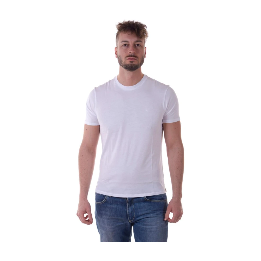 Armani Jeans Mannelijk Wit Tops Heren, S, Katoen, Sweatshirts