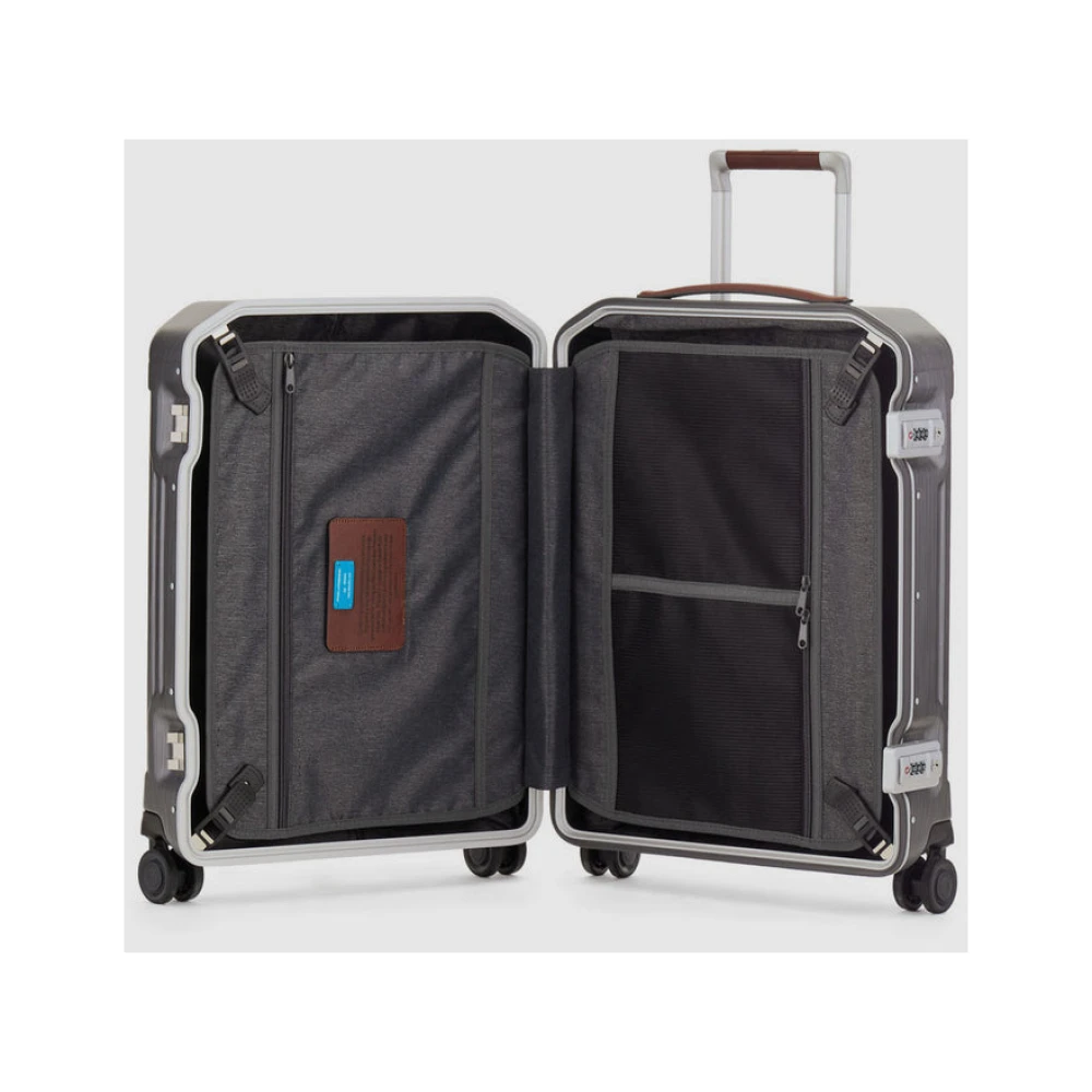 Piquadro Ultra Slim Cabin Trolley met 4 Wielen Gray Heren