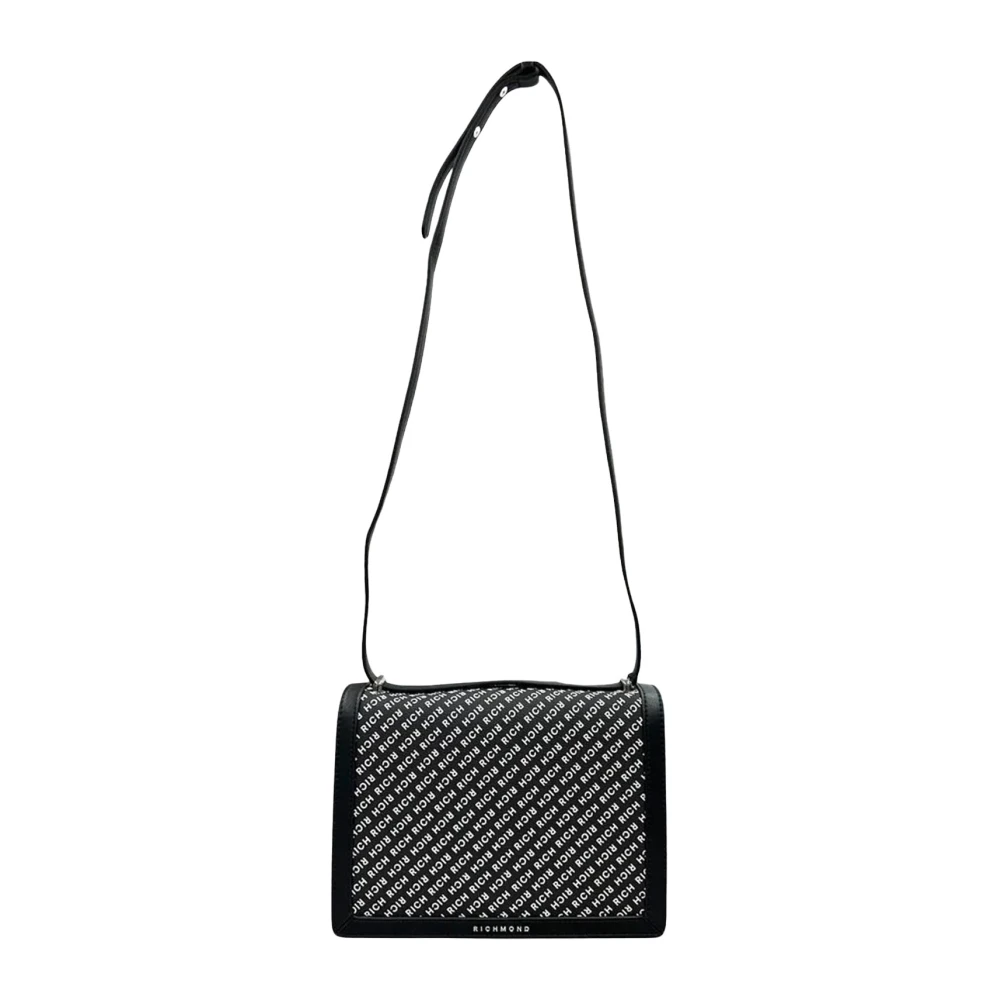 John Richmond Zwarte Crossbody Tas met All-Over Logo Black Dames