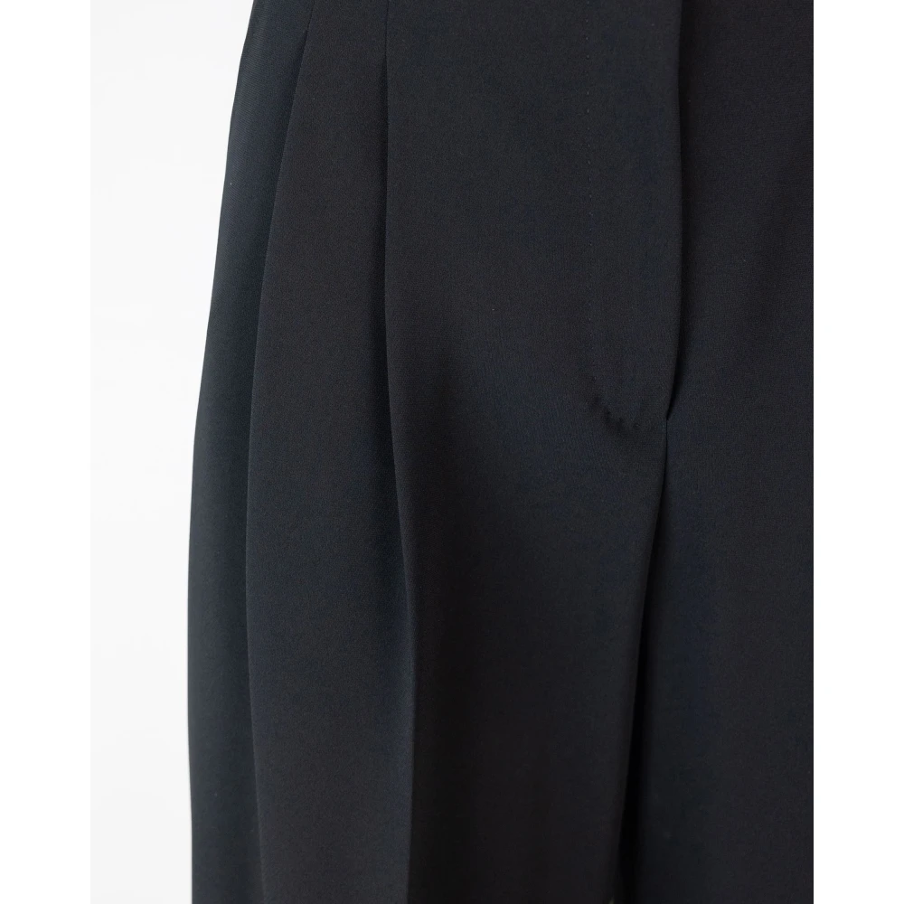 Max Mara Studio Zwarte Broek Zachte Pasvorm Riemlussen Black Dames