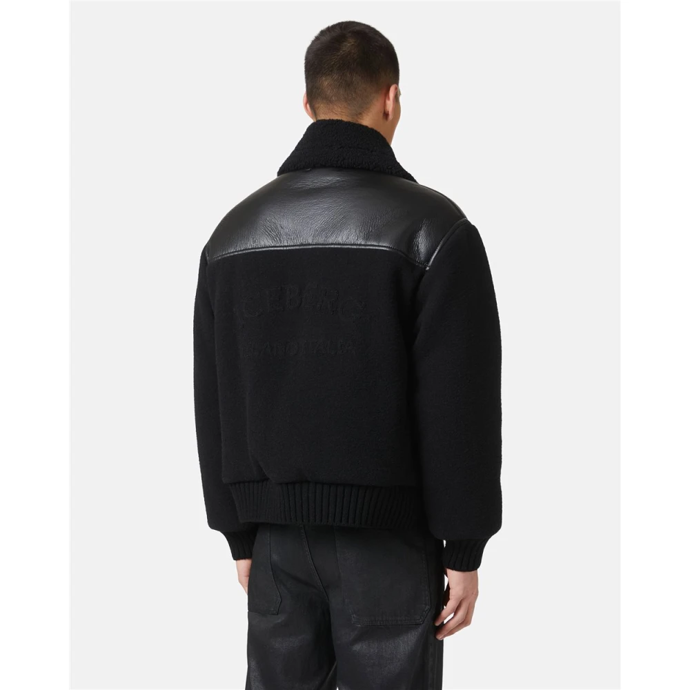 Iceberg Jas van eco-schapenvacht en brei Black Heren