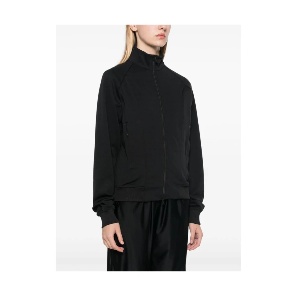 Y-3 Zwarte Textuurrits Jas Black Dames