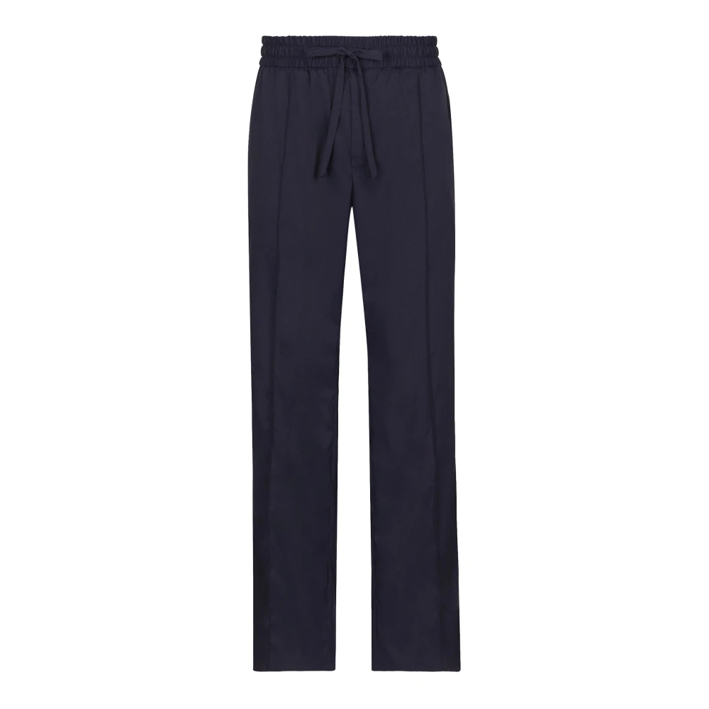 Dolce & Gabbana Stretch Navy Blauwe Nylon Broek Blue Heren