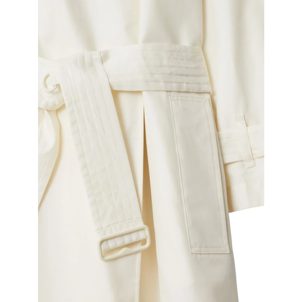 Burberry Graan Gabardine Trench Coat White Dames