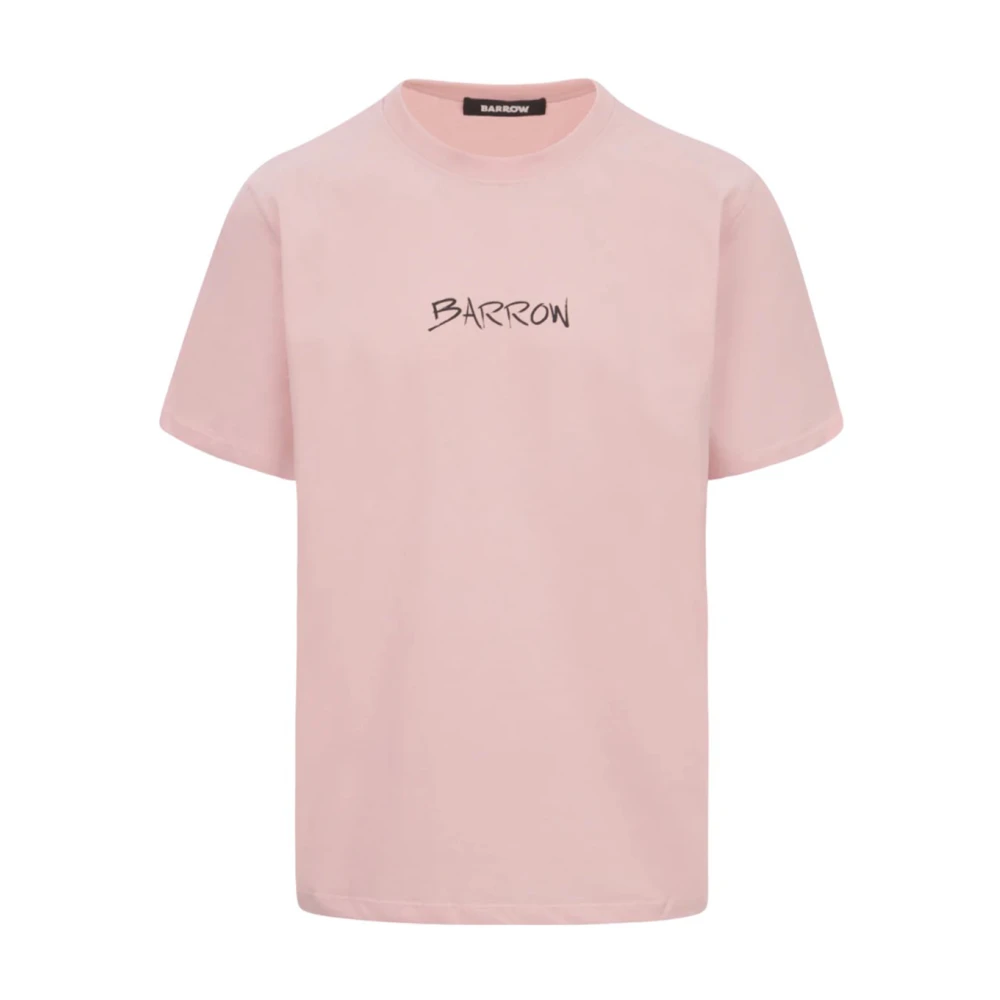 Barrow Korte Mouw T-shirt met Print Pink Heren