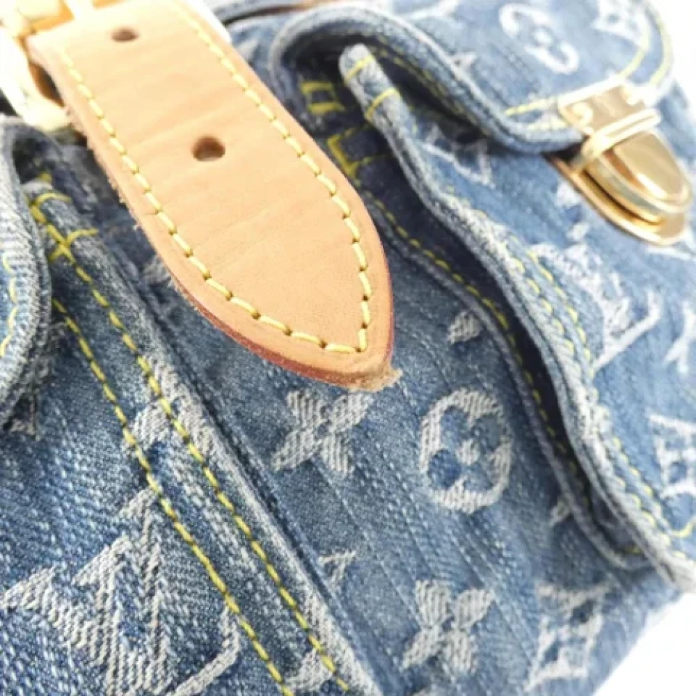 Louis Vuitton Vintage Pre-owned Denim backpacks Blue Dames