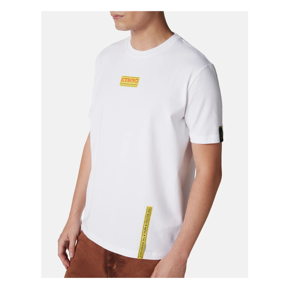 Iceberg Slim-fit wit T-shirt van katoenen jersey White Heren