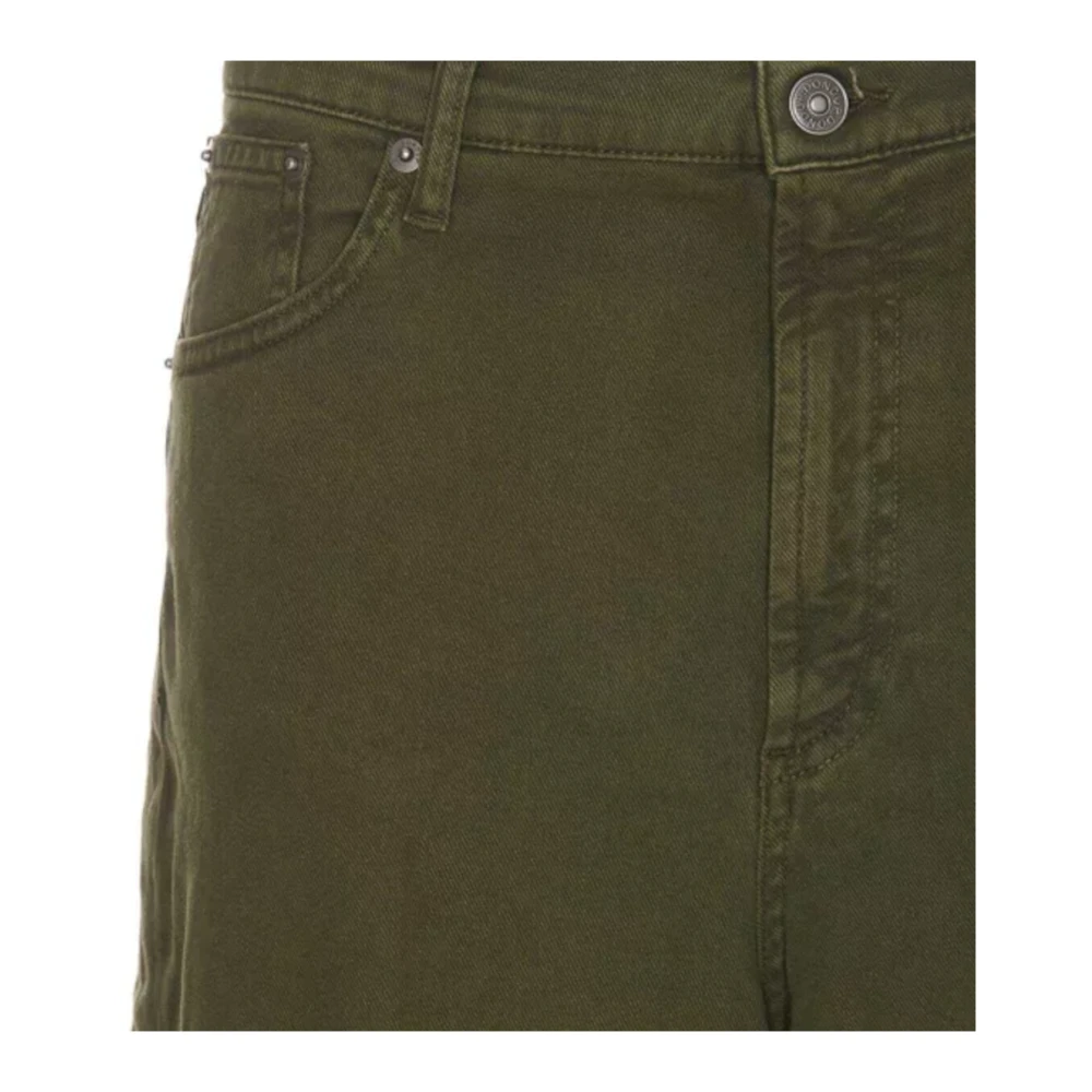 Dondup Losse Pasvorm Hoge Taille Bull Leg Broek Green Dames