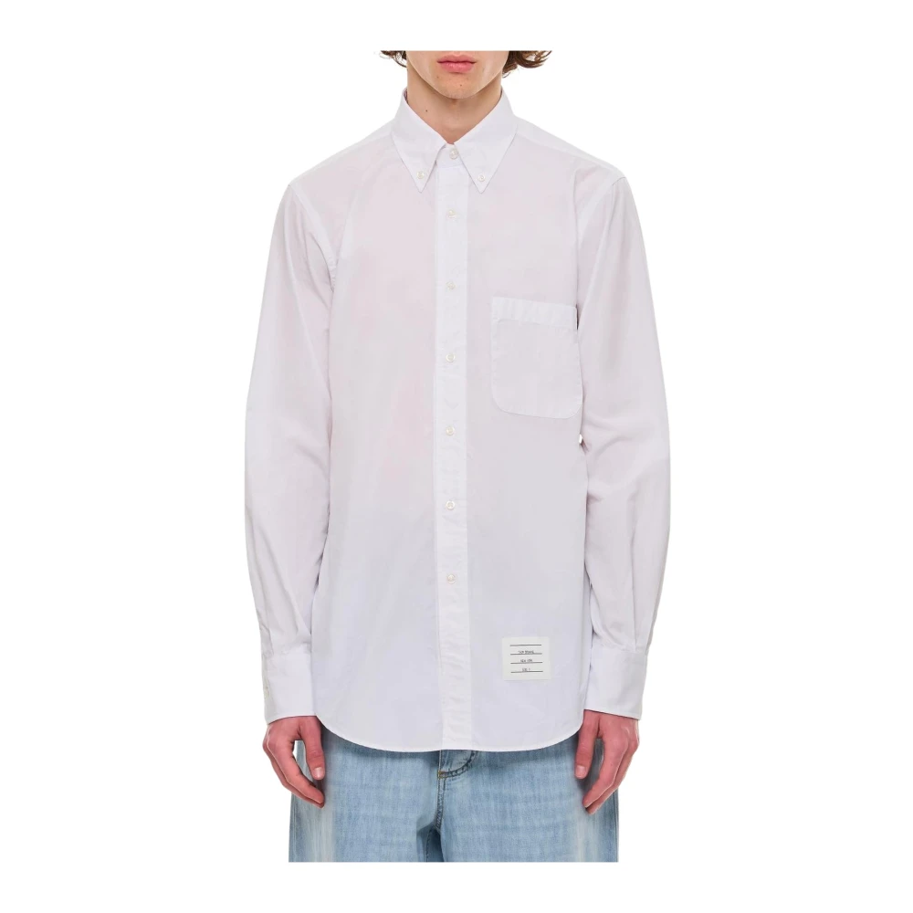Thom Browne Men's White Casual Shirts, M, Poplin Shirt