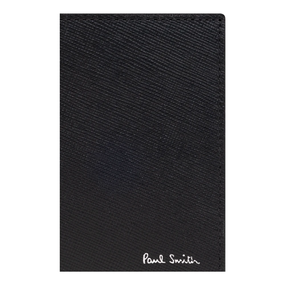 Paul Smith Leren portemonnee met logo Black Heren