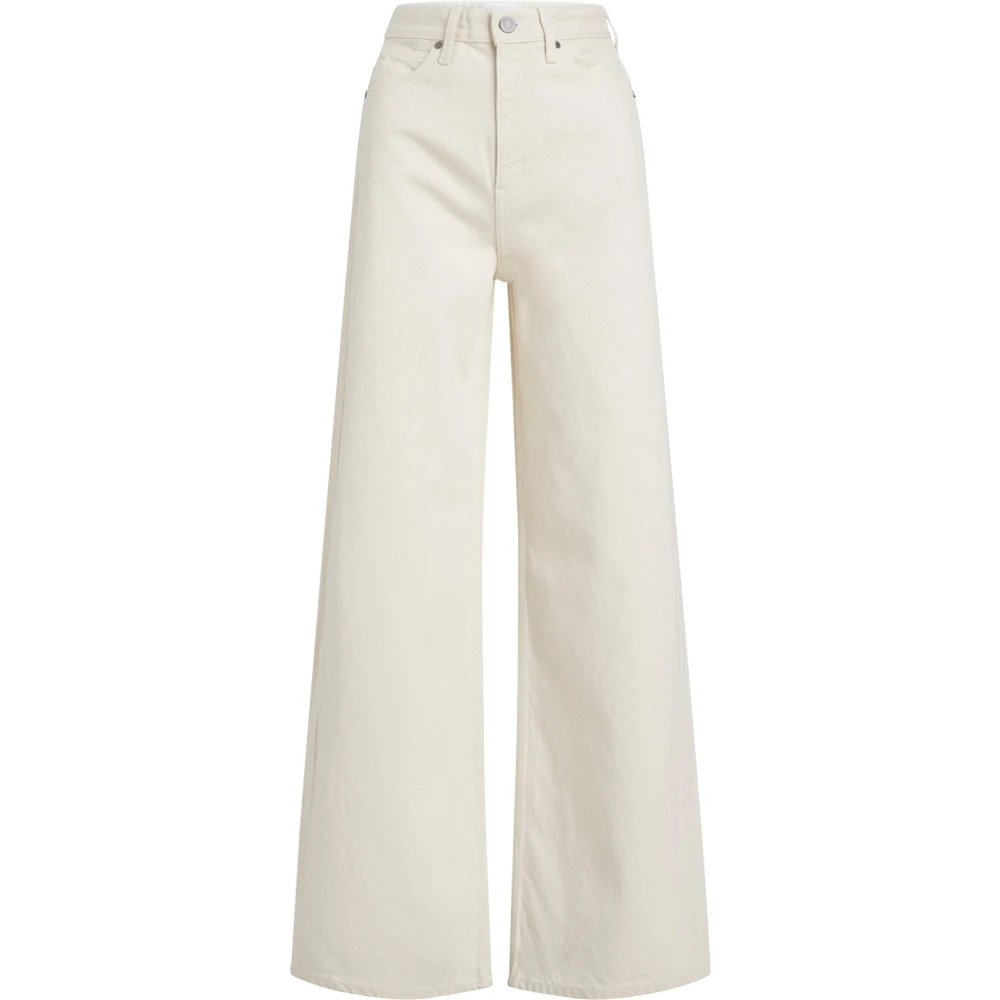 Calvin Klein Hoge taille wijde broek voor dames White Dames