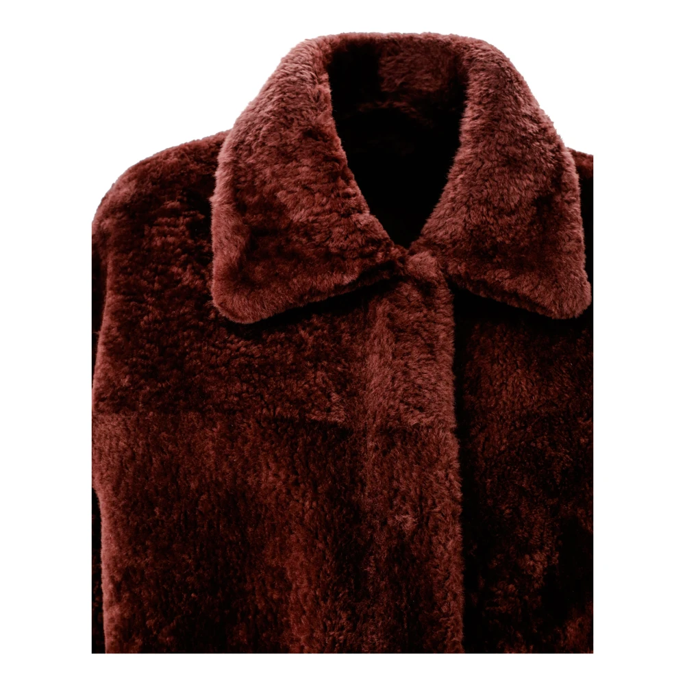 Arma Rode Leren Omkeerbare Jas Red Dames