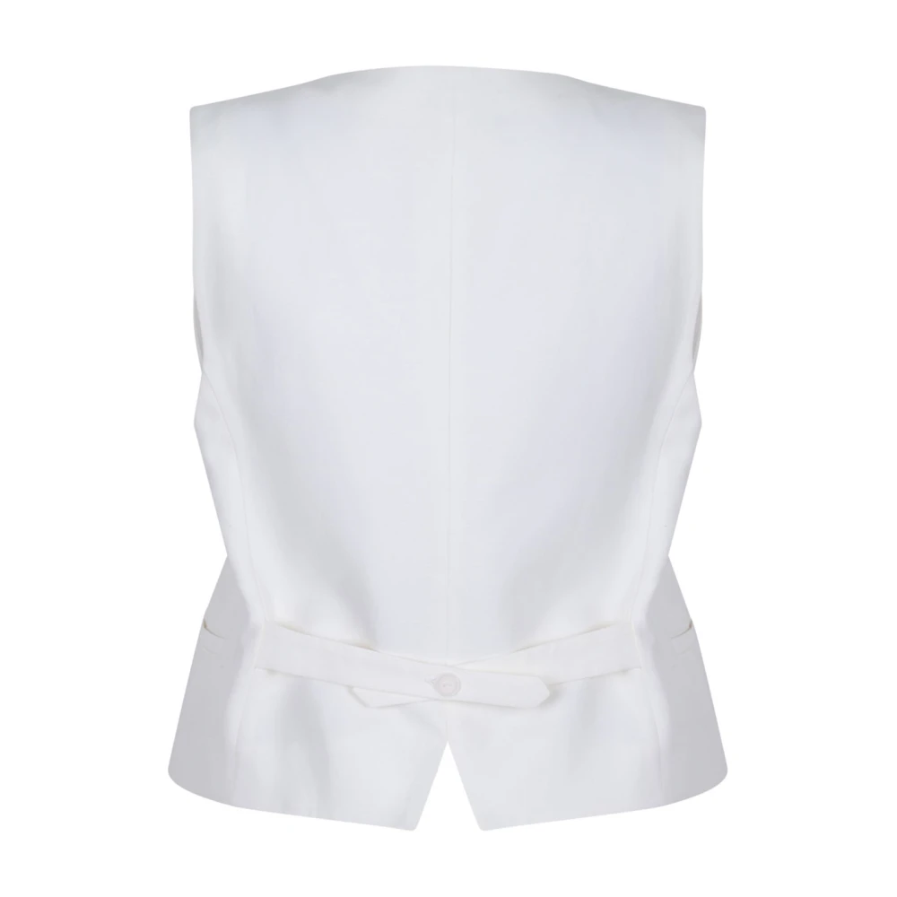 P.a.r.o.s.h. Crème V-hals mouwloos gilet Beige Dames