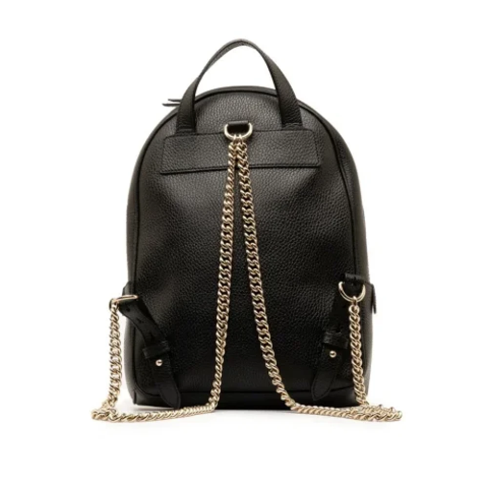 Gucci Vintage Pre-owned Leather backpacks Black Dames