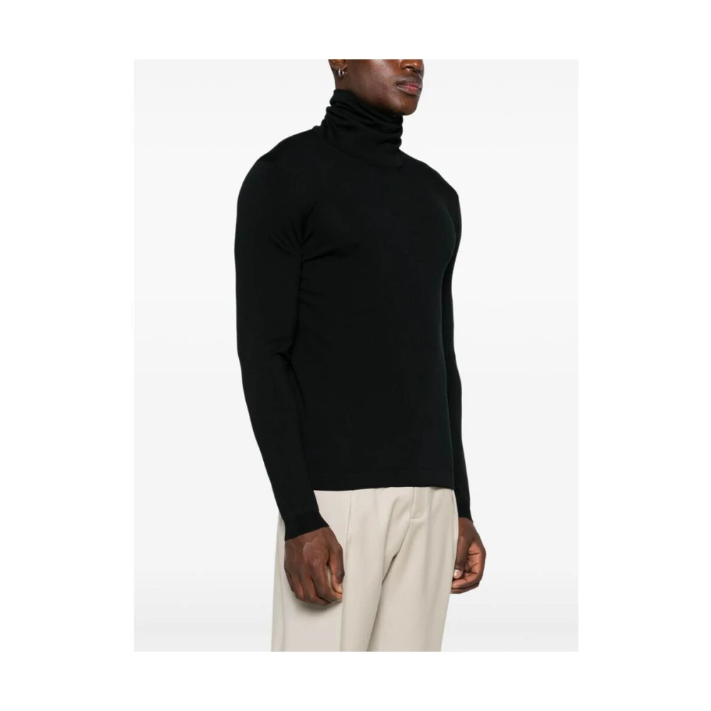 Goes Botanical Zwarte Merinowol Coltrui Trui Black Heren