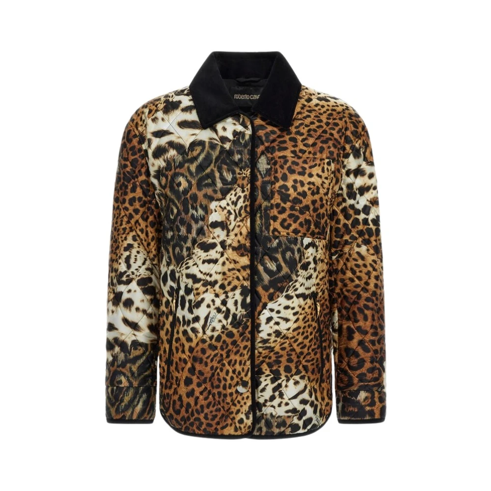 Roberto Cavalli , Light Jackets, Female, Brown, Xs, Leopard Print Jacket For Women