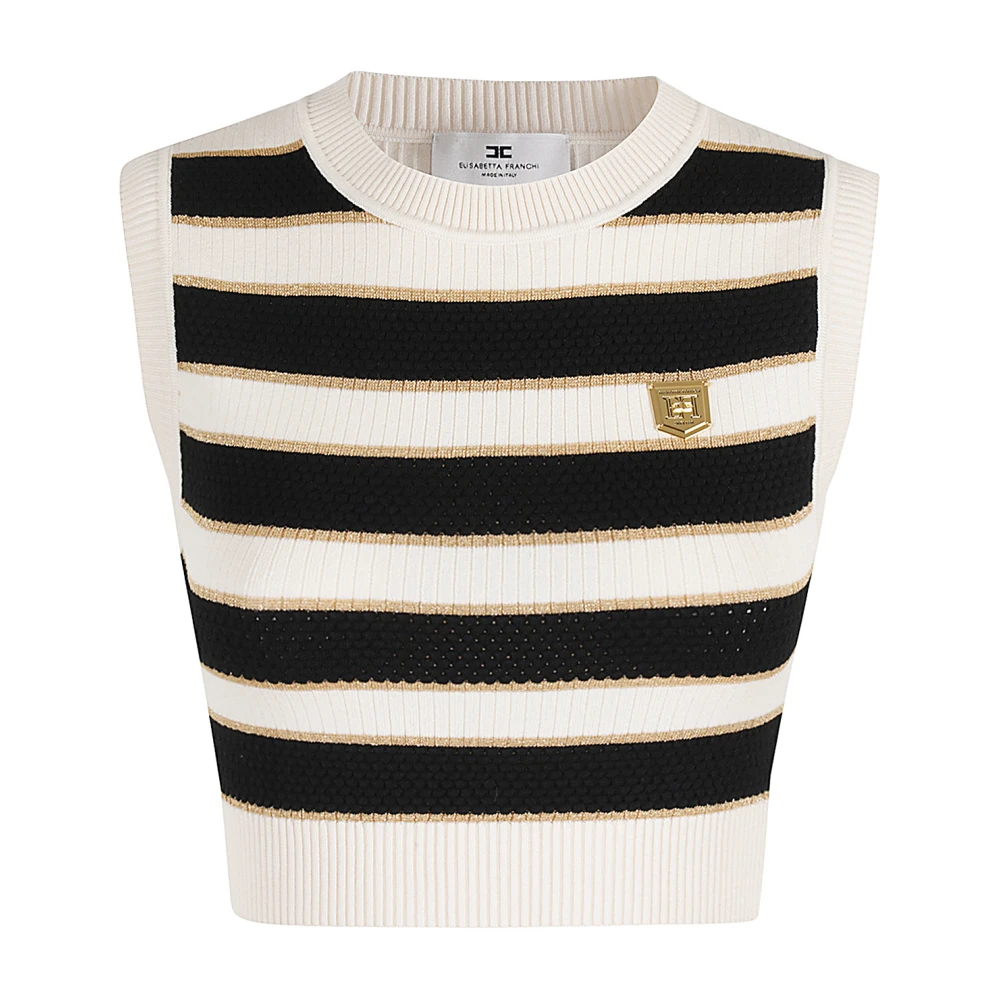 Elisabetta Franchi Stijlvolle Gebreide Top White Dames