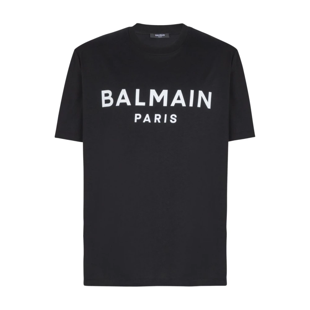 Balmain Uomo Nero - T-Shirt Con Stampa Paris - Tops - S