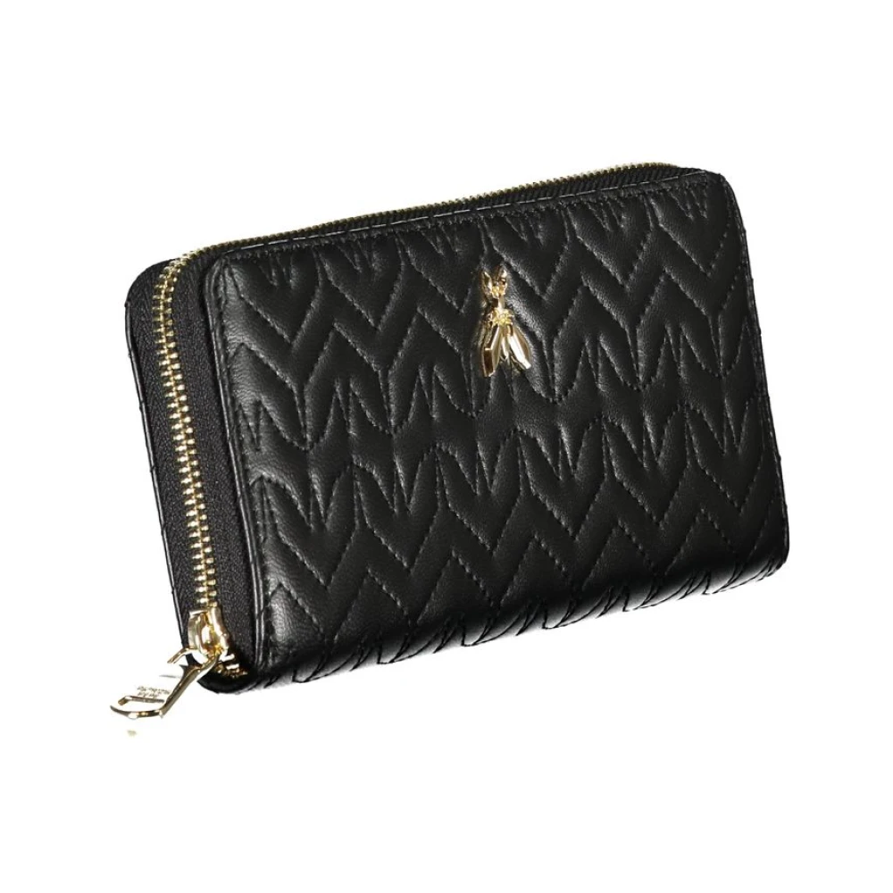 PATRIZIA PEPE Elegante zwarte portemonnee met contrastdetails Black Dames