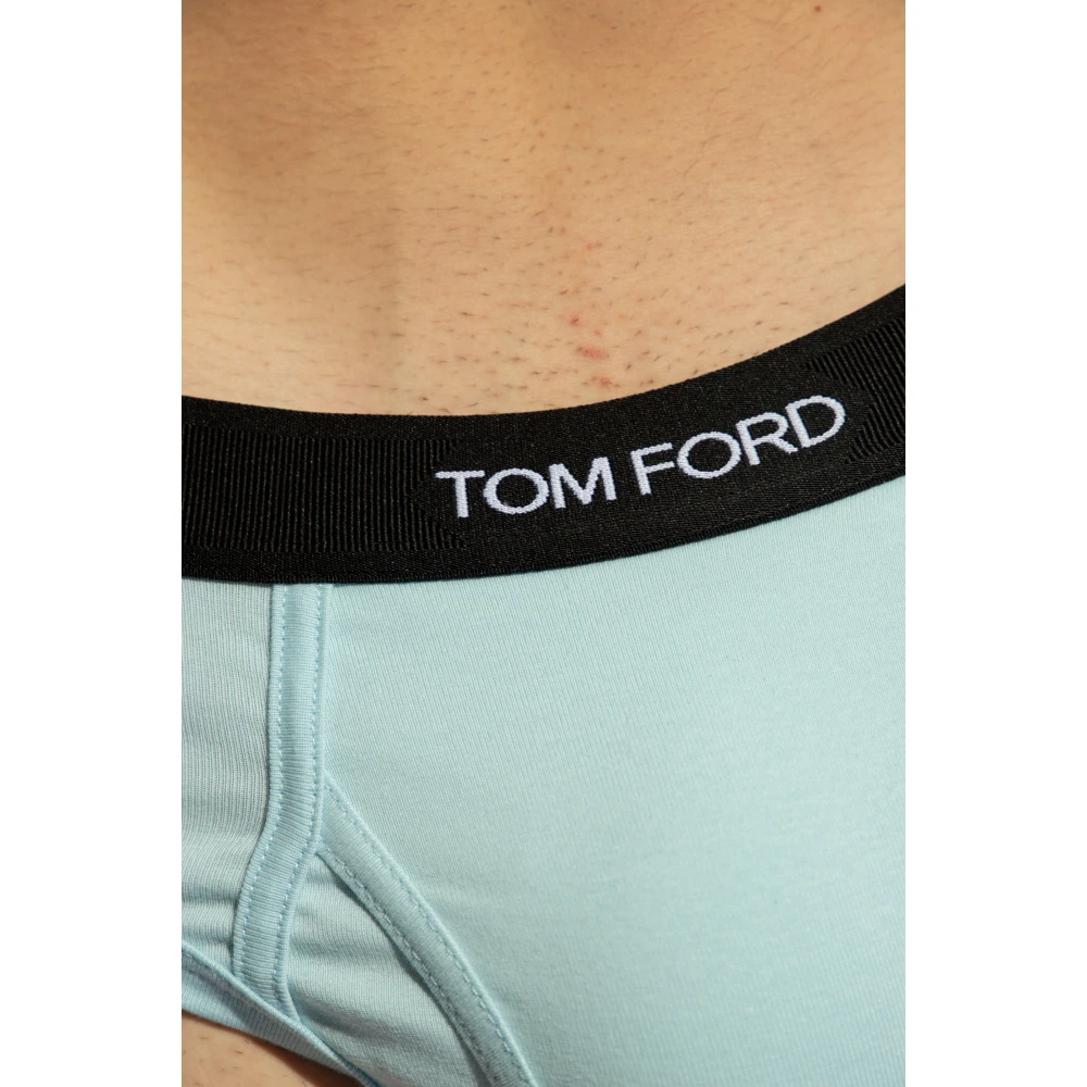 Tom Ford Slip met logo Blue Heren