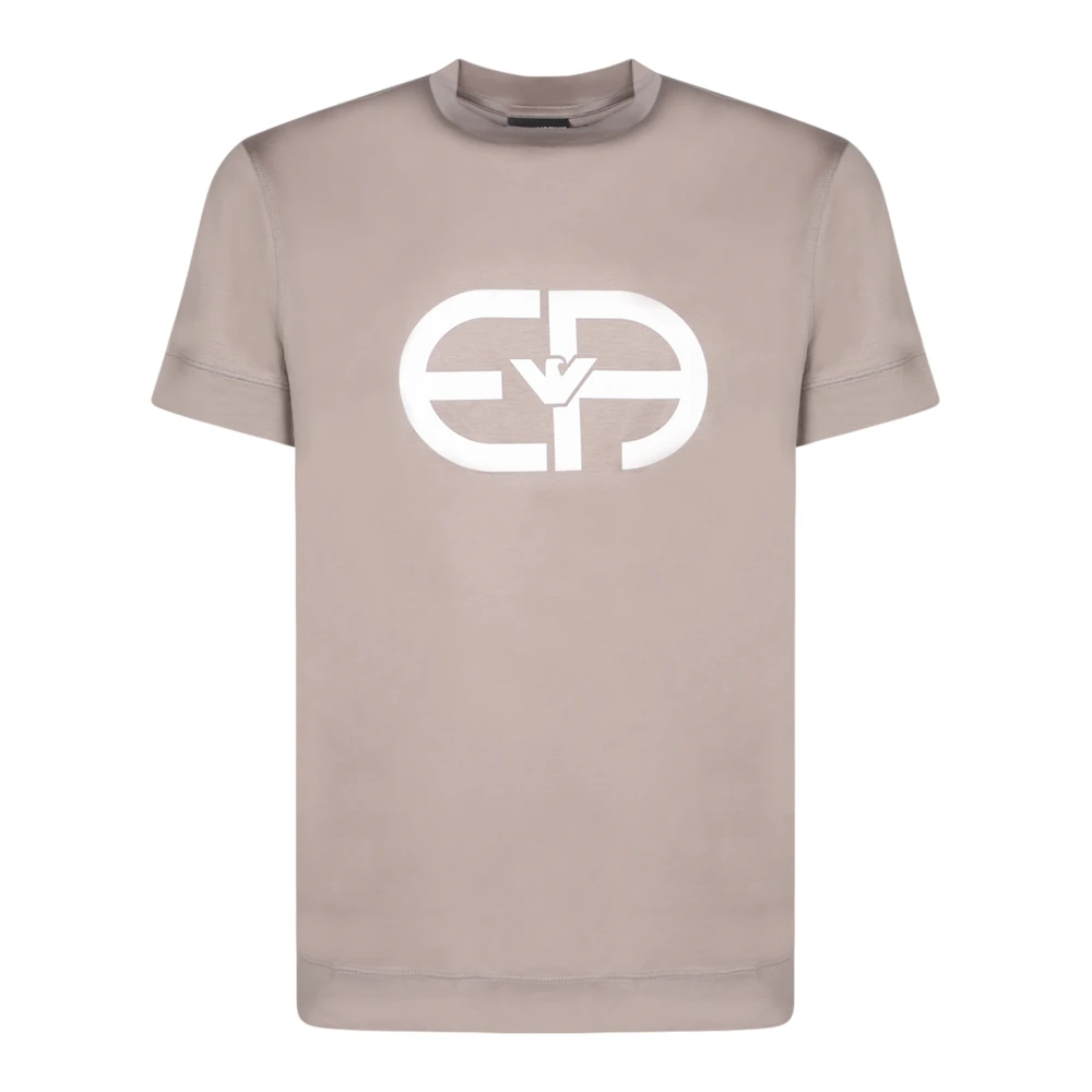 Emporio Armani Katoenmix T-shirt met korte mouwen Beige Heren