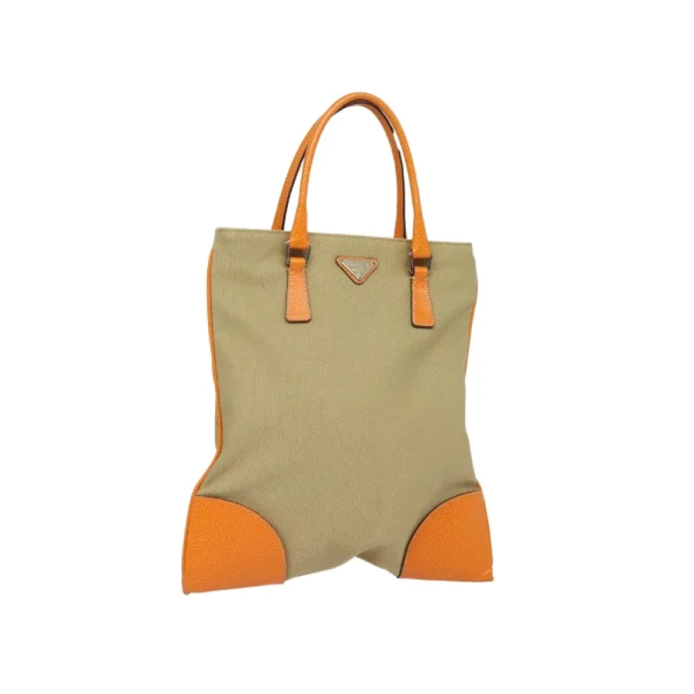 Prada Vintage Pre-owned Canvas prada-bags Orange Dames