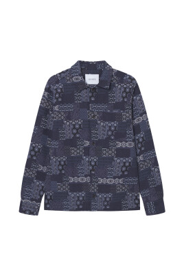 kontrast-jacquard-layton-skjorta-bla