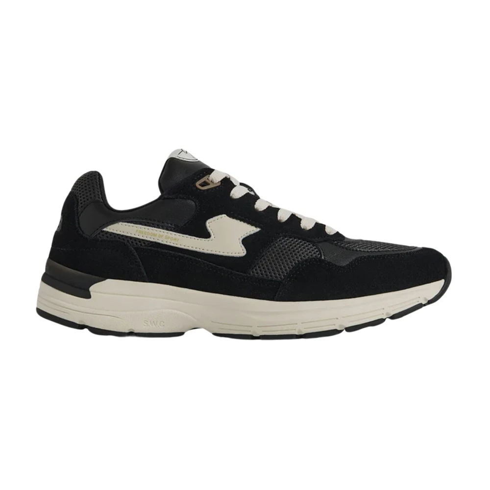S.w.c. Stepney Workers Club Suede Mix Sneakers Heren Schoenen Zwart
