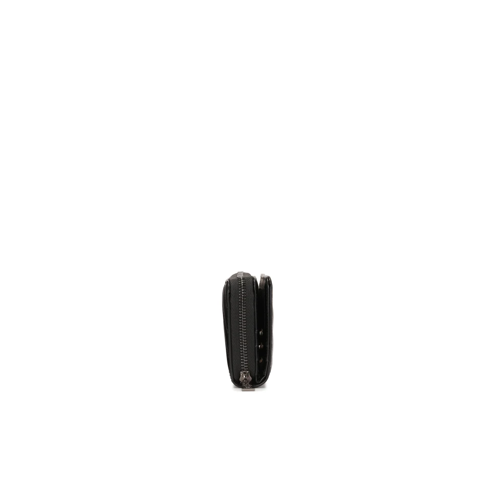 Kazar Gewatteerde zwarte glanzende leren portemonnee Black Dames