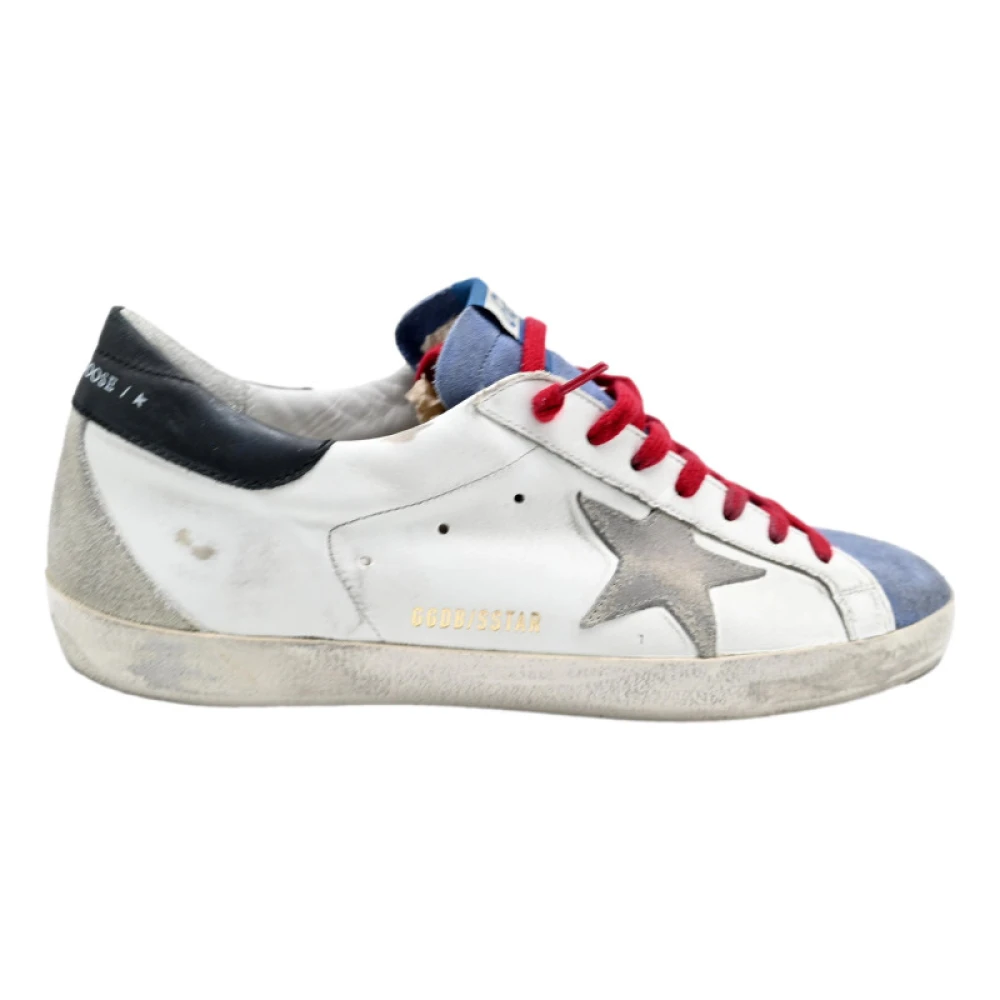 Golden Goose Superstar White Blue Sneakers White, Herr